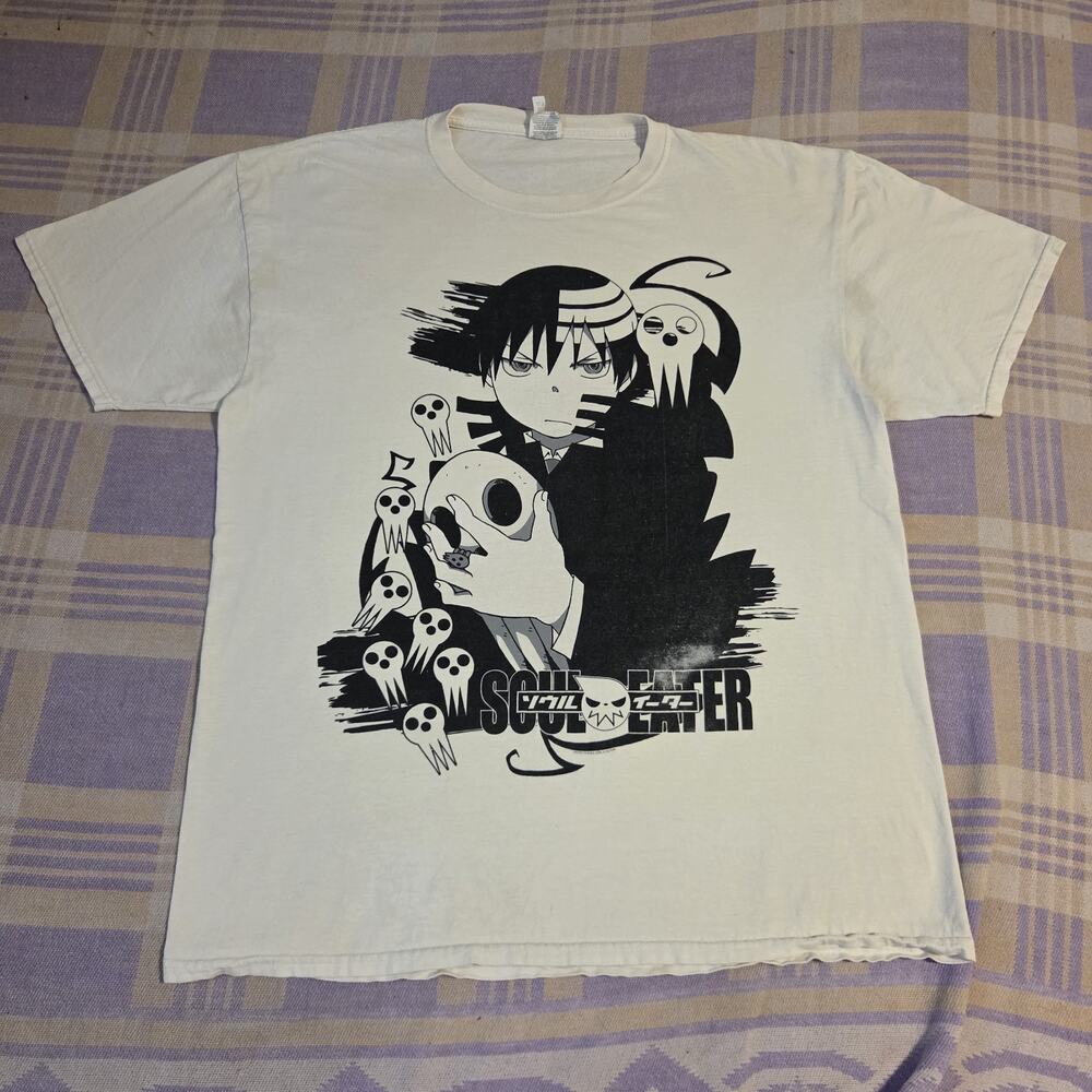 Y2K SOUL EATER Death the Kid White T Shirt Anime TV Show Manga Japanese 2008